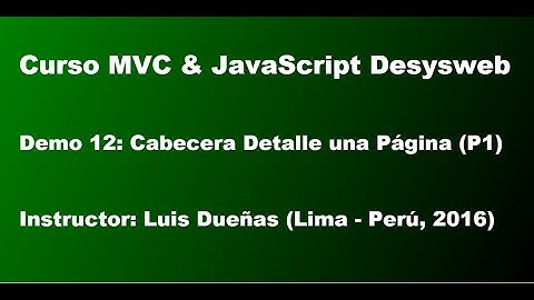 Curso MVC & JavaScript Desysweb - Demo 12 (Parte 1)