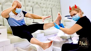 TOE BRO GETS HIS FIRST PEDICURE AT HIS OWN NAIL SALON!!! ***FOOT SPECIALIST GETTING A PEDICURE!!!***