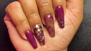 Burgundy Fall Acrylic Nails Watch Me Work