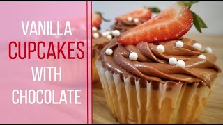 Vanilla cupcakes with chocolate recipe | How to make cupcakes?