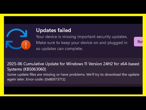 Fix KB5063060 Update Error 0x80073712 on Windows 11 ✅ | Step-by-Step No Data Loss | July 2025