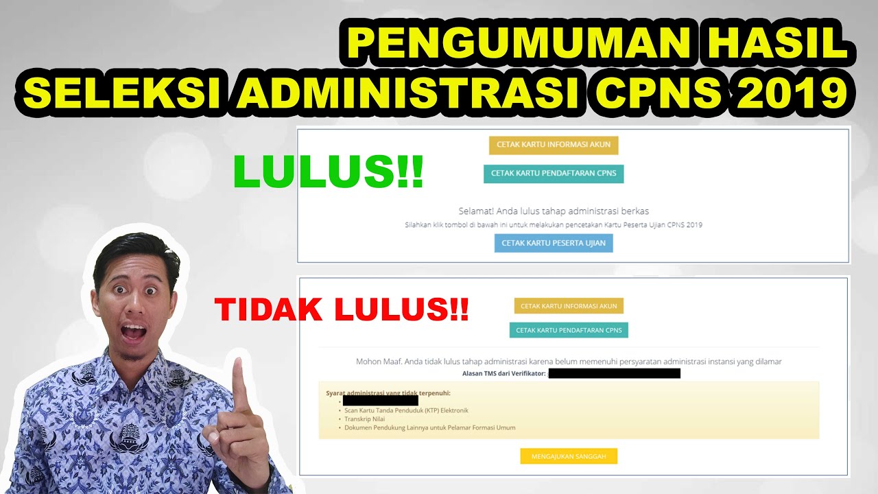 Pengumuman hasil seleksi administrasi cpns 2021