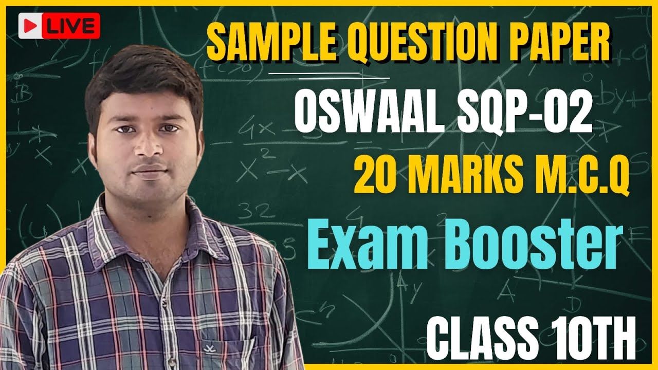 Class 10th  Oswaal Sample Questions Paper -02  with Trick and Techniques ✨ by :-Chandan Yadav  