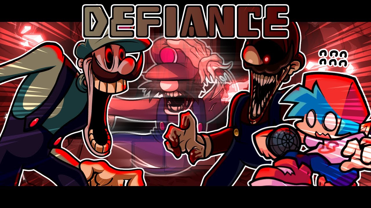 Defiance / Cornered but Mr.L and Horror Mario sings it! (FNF Cover)