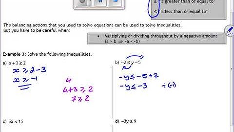 Solving Inequalities Pt 1