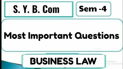 #5 Most Important Questions of Business Law |SYBCom sem 4|Mumbai University|Law important questions