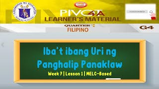 Filipino 4  Ibat Ibang Uri Ng Panghalip Panaklaw  Week 7  Lesson 1  Quarter 1  Melcbased