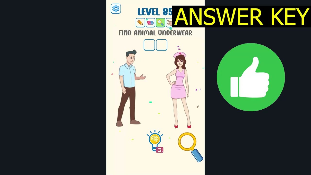 Brainstorm Nurse Story Puzzle LEVEL 85 Find animal underwear (ANSWER KEY) Gameplay - Walkthrough