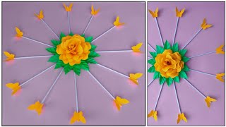 Paper wallmate | paper rose flower craft | paper Rose wall craft | কাগজের ফুল | paper flowers
