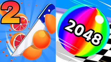 🪀SLICE IT ALL🧩 VS 🎲BALL RUN 2048🎳 All Levels Gameplay Android, iOS