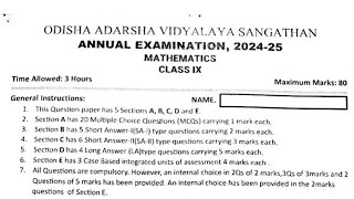 Download Question/Previous Year Annual Exam 2024-25/OAV CBSE Class-9/Sub-Math/Odisha Adarsh Vidyalay