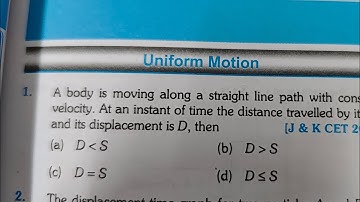 A body is moving along a straight line path with constant velocity . At an instant of time the #neet
