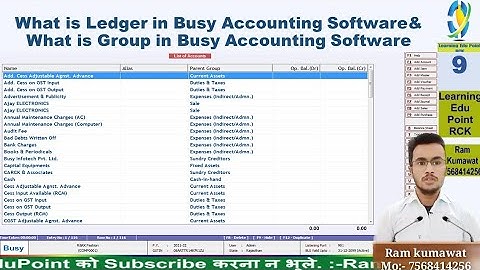 9 What is Ledger in Busy Accounting Software& What is Group in Busy Accounting