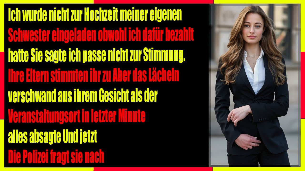 Ich war nicht zu meiner eigenen Hochzeit meiner Schwester eingeladen, obwohl ich dafür zahlte