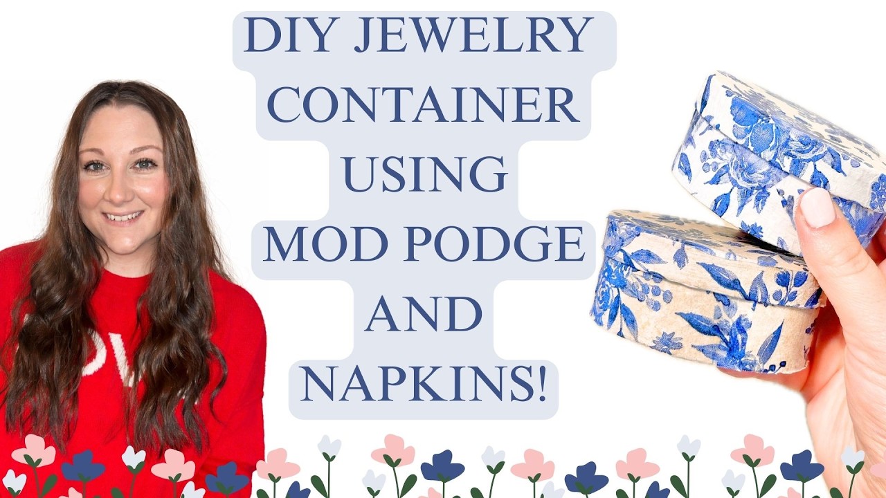 Сделай сам • Контейнер для украшений • с использованием клея Mod Podge и салфеток! 💍💎