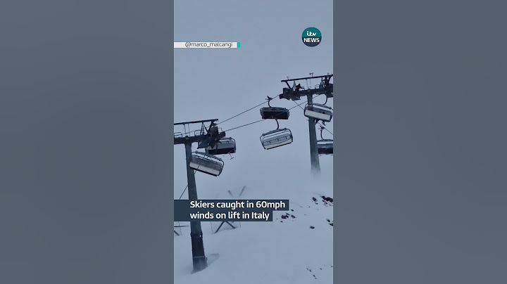 Skiers caught in 60mph winds on lift in Italy #itvnews