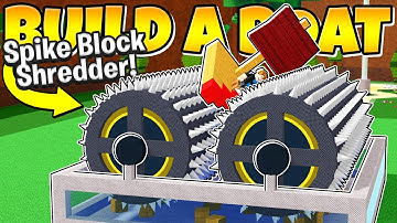 I BUILT A WORKING SHREDDER WITH SPIKES! *Instant Death* Build a Boat