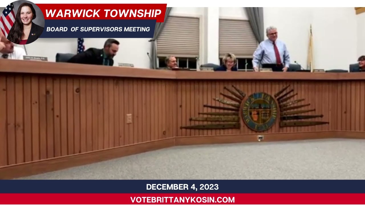 Warwick Township Supervisors Meeting December 4, 2023