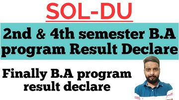 SOL DU 2nd & 4th semester B.A programme Results Declare | sol finally result declare