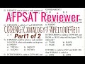 AFPSAT Reviewer | CODE number [Aptitude Test, Analogy] part1 of 2