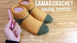 اجمل سليبركروشيه/لكلوك شتوى سهل وجميل للمبتدءين/  Easy and beautiful crochet slippers for beginners