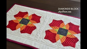 Patchwork Bloom - Diamonds Block Tutorial LizaDecor.com