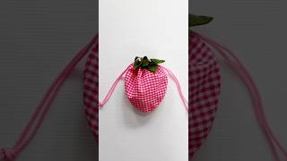 Strawberry 🍓Pouch DIY / Drawstring Bag Tutorial #shorts #fypyoutube #