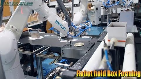 High-speed Rigid Box Making Line with White Robot Gripper#rigid box machine#hongming machinery