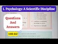 12th Std - Psychology - Chapter 1 Psychology: A scientific discipline questions answers - Class 12th