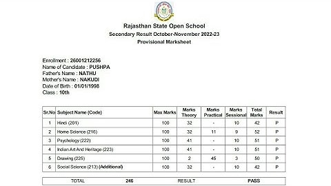 Rajasthan State Open Result 2023 Kaise Dekhe || How To Check Rajasthan State Open Result 2023