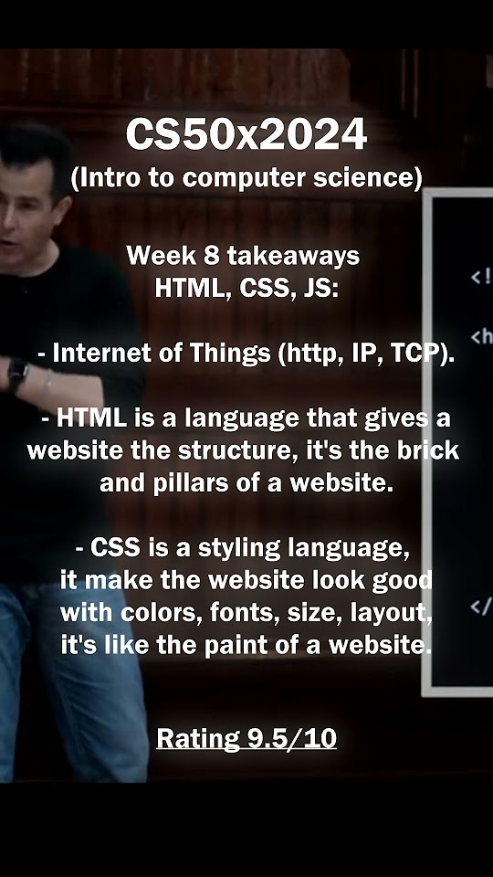 Part 14 cs50 intro to computer science week 8 takeaways html css