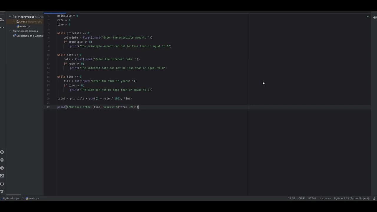 Python Compound Interest Calculator - YouTube