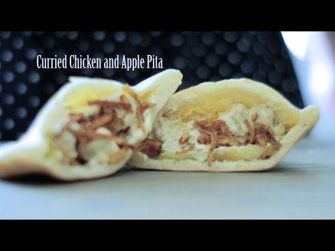 Curried chicken and apple pita