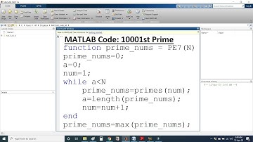 Project Euler in MATLAB Problem 7: 10001st prime number