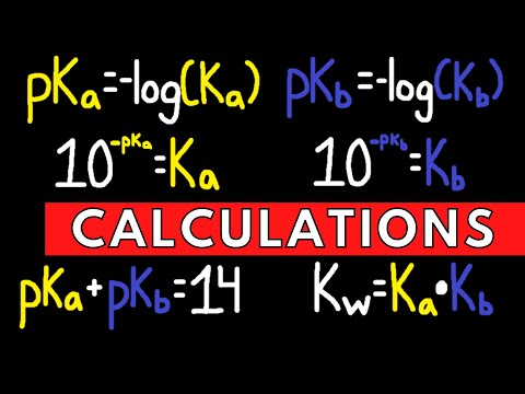 pKa, pKb, Ka and Kb Calculations: Acids and Bases Chemistry Practice Problems.