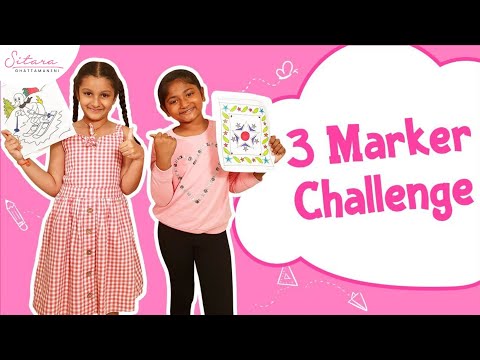 Sitara and Aadya take up the 3 Marker Challenge | Sitara Ghattamaneni