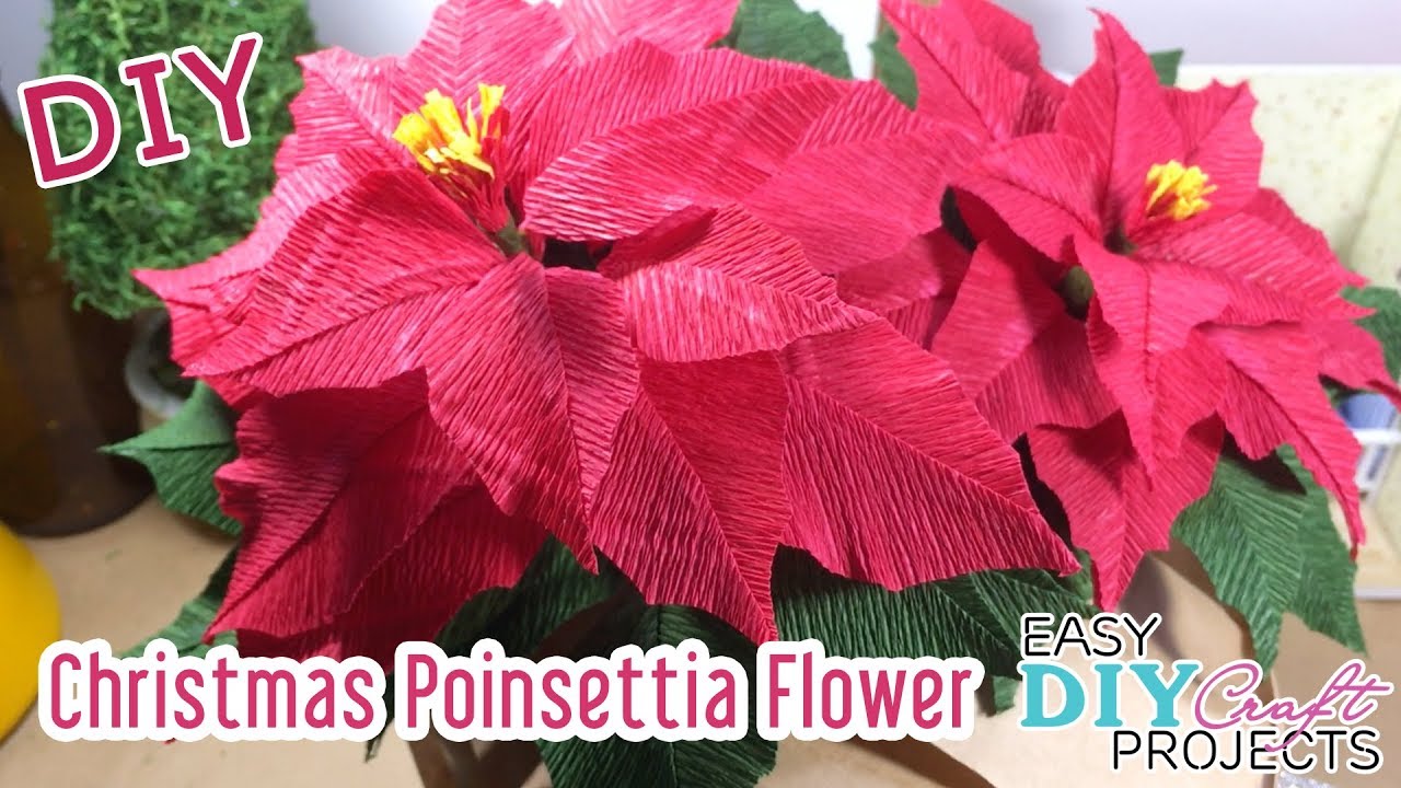 DIY Christmas Poinsettia Flower How to make Poinsettia Flower for