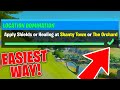 Apply Shields or Healing at Shanty Town or The Orchard - Shanty Town Location Fortnite