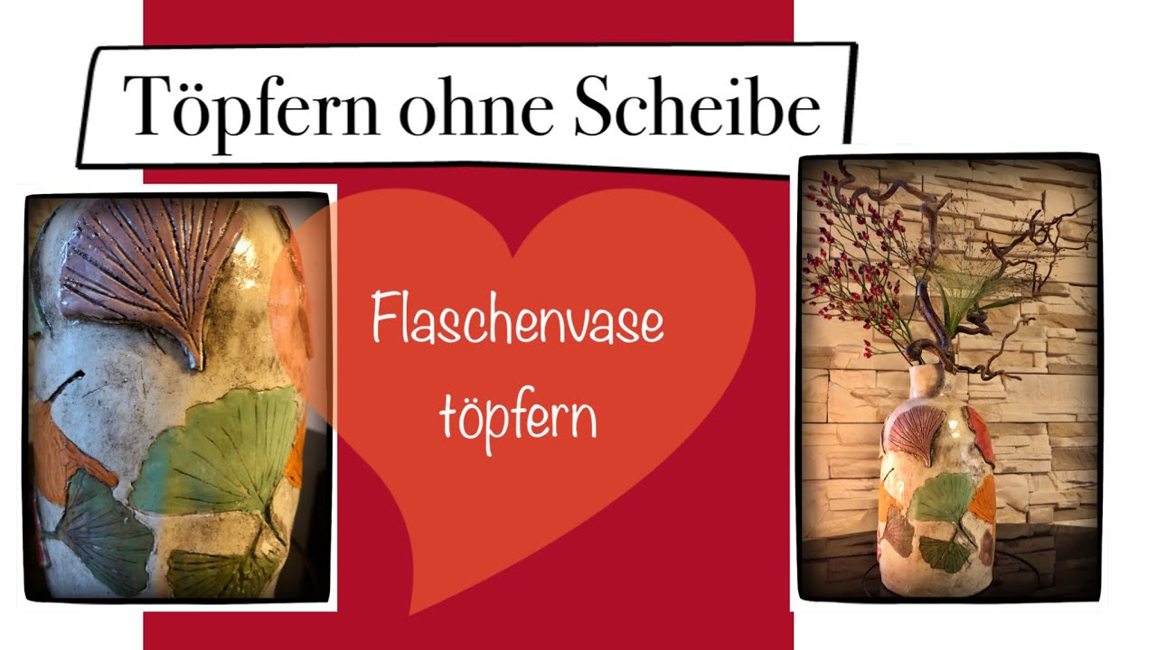 Herbstvase in Flaschenform töpfern - ganz ohne Töpferscheibe (Komplettanleitung)
