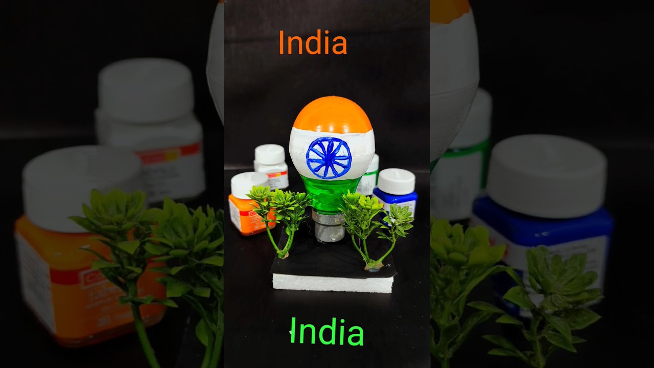India flag kare 🇮🇳by Led light boll Indian therecolor art indian flag 