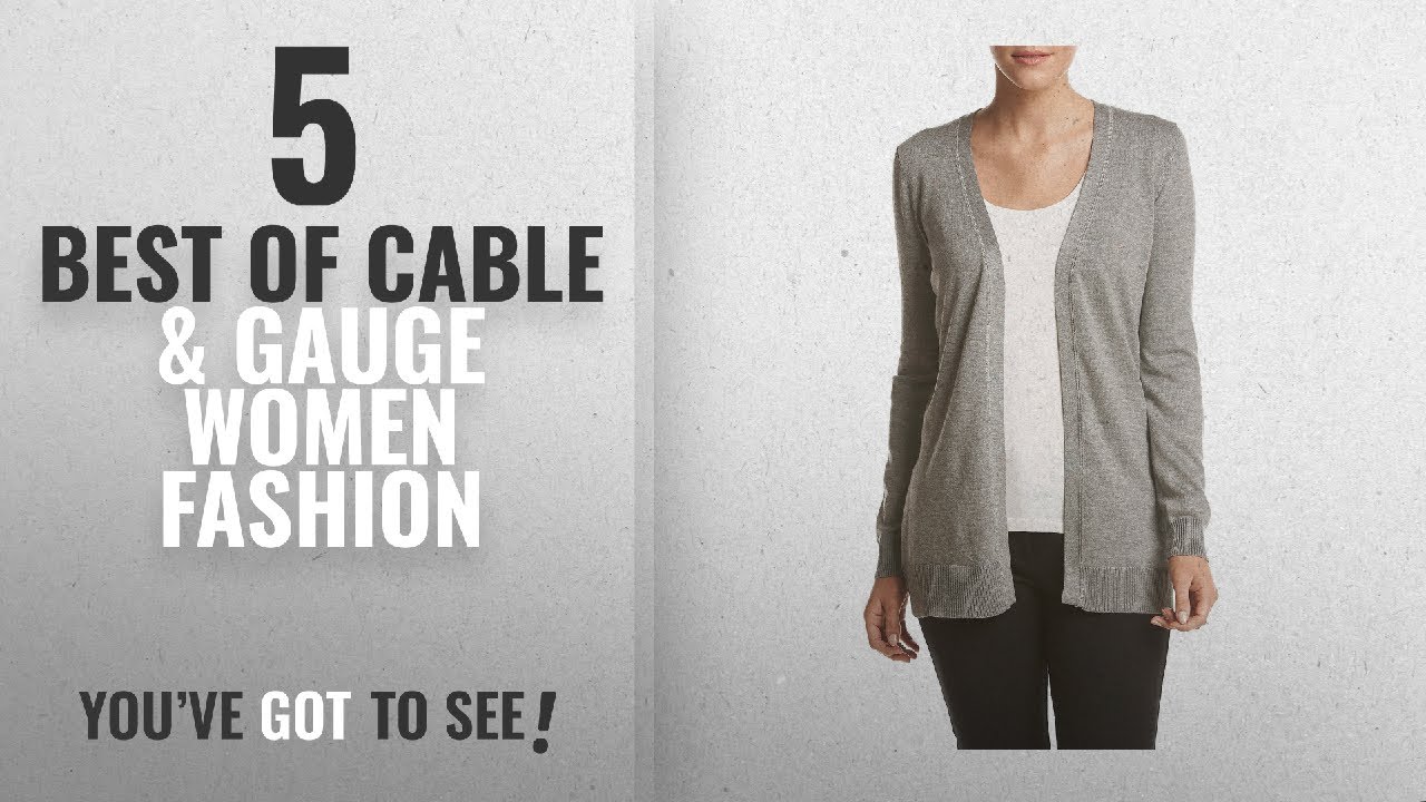 Cable & Gauge Women Fashion [2018 Best Sellers]: Cable & Gauge Ruffle Back Hem Cardigan X-Large