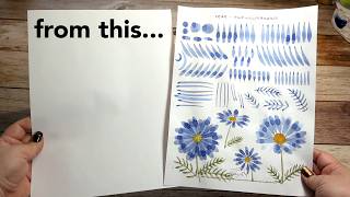 How to Paint a Daisy with Watercolor | Beginner Practice Sheet Tutorial screenshot 5