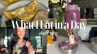 What I Eat in a Day VLOG: healthy meal ideas, easy recipes, grocery haul, vegetarian, run with me!