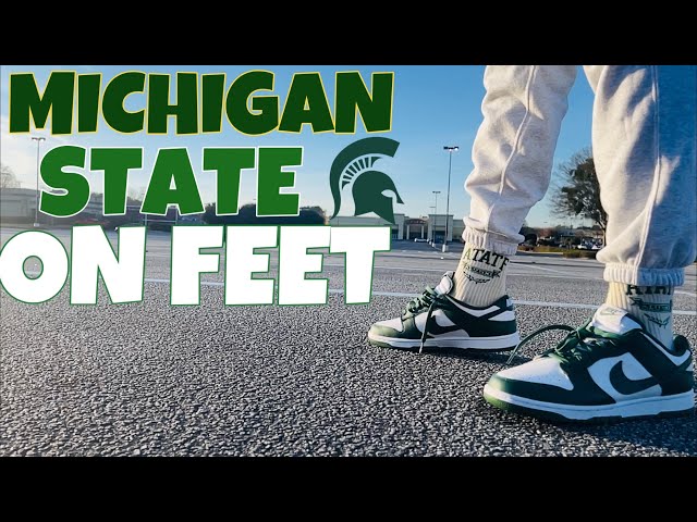 nike dunk michigan on feet
