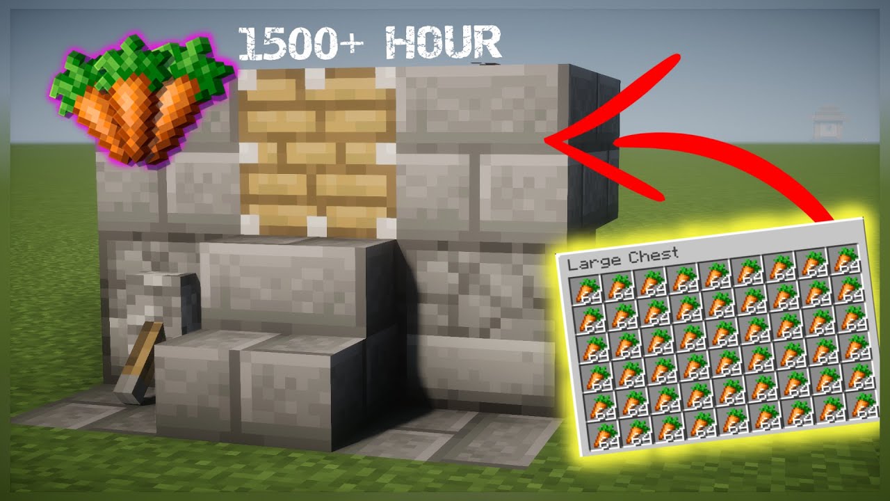 How to Make an EASY Carrot Farm in Minecraft(Java Edition 1.16/1.17