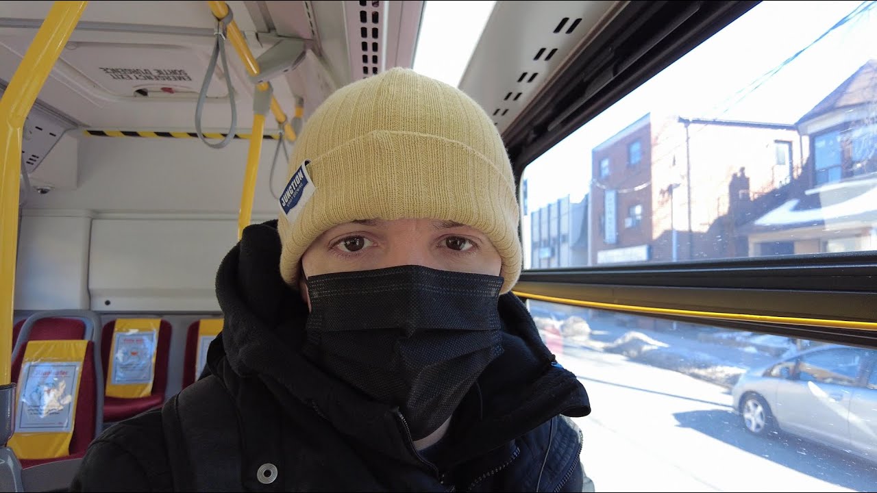 Toronto Bus & Subway Ride From Broadview Ave on Feb 25, 2021