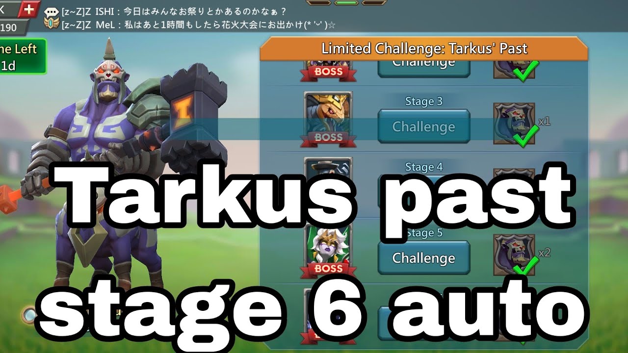 Lords mobile limited challenge Tarkus past stage 6 auto