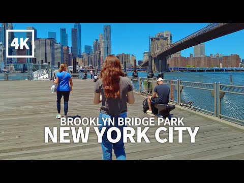[4K] NEW YORK CITY - Walking around Brooklyn Bridge Park, Brooklyn, USA, Travel - 4K UHD