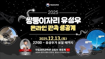 [🔴LIVE]쌍둥이자리 유성우 온라인 관측 생중계🔭🌠