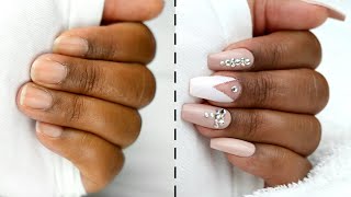 How I Do My Nails at Home | DIY fake nails * No Acrylic *